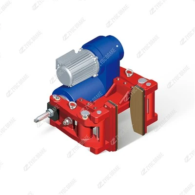 DLZ40 Electro-Hydraulická kolová brzda – pružina-Použito, Ed Thruster Release, Direct Wheel-Upnutí ráfku, není potřeba samostatný brzdový buben